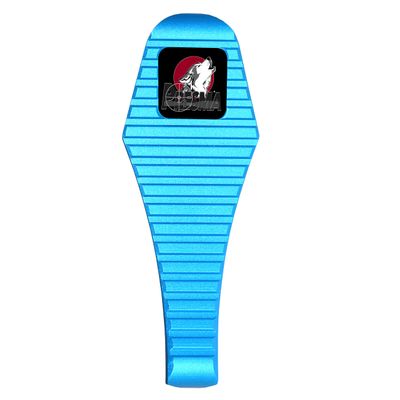 PRESMA Cobra CNC Machined Aluminum buttpad Recoil buttpad with Quick Detach Hole for 1.25" Tube. (Blue)