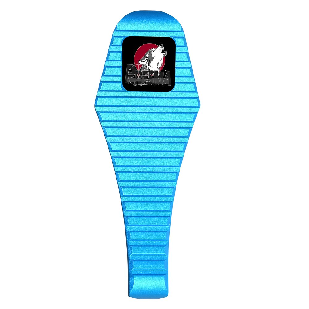 PRESMA Cobra CNC Machined Aluminum buttpad Recoil buttpad with Quick Detach Hole for 1.25" Tube. (Blue)