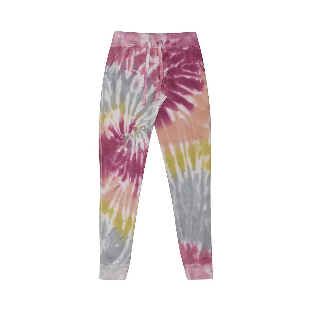 Colortone Ladies Tie Dye Joggers, Desert Rose, Small