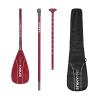 NIXY Full Carbon Fiber SUP Paddle  Adjustable 3 Piece Pro Paddle with ABS Blade Edge for Stand Up Paddle Board  Durable, Lightweight Floating Paddle (Red, Large - 94 sq in. Blade) view 2