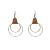 Bohemian Boho Leather Geometric Circle Round Earrings Dangling Drop Frosted Metal Square Hook Earrings for Women Simple Jewelry-silver big view 1