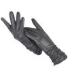 Classic Pleated Leather Gloves Women Color Real Leather Gloves Women Leather Winter Gloves Women Dark Gray 7 view 1