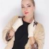 White Leather Women's Gloves, Cotton Lining Warm, Leather Gloves, Leather Gloves Warm Winter Beige 6.5 view 4