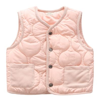 JiaYou Girls Boys Soft Vest Lightweight Warm Outwear with Pockets(Pink,5 Years)