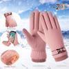 Winter Women Touchscreen Gloves Warmer Lined Full Finger Mittens Motorbike Glove A04 Brown One Size view 2