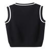 JiaYou Girls Boys Sweater Vest Unisex Cable Knit Cotton Uniform Vest(Dark Blue,7 Years) view 2