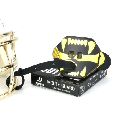 DUTYBOD Football Mouth Guard Double Braces Mouth Guard Upper and Lower Teeth Protection Mouth Guard No Boil-Instant Fit for Youth and Adults(Yellow)