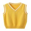 JiaYou Girls Boys Sweater Vest Unisex Cable Knit Cotton Uniform Vest(Yellow,13 Years) view 1