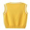 JiaYou Girls Boys Sweater Vest Unisex Cable Knit Cotton Uniform Vest(Yellow,13 Years) view 2