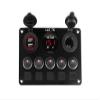5 Gang Marine Boat Switch Panel Waterproof Toggle Rocker Switch Panel Car Truck Marine Boat RV Digital Voltmeter Display Dual USB 4.2A Charger Port DC 12 Volt Socket 12V 24V view 1