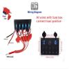 5 Gang Marine Boat Switch Panel Waterproof Toggle Rocker Switch Panel Car Truck Marine Boat RV Digital Voltmeter Display Dual USB 4.2A Charger Port DC 12 Volt Socket 12V 24V view 3