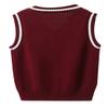JiaYou Girls Boys Sweater Vest Unisex Cable Knit Cotton Uniform Vest(Red,15 Years) view 2