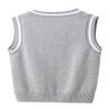 JiaYou Girls Boys Sweater Vest Unisex Cable Knit Cotton Uniform Vest(Grey,7 Years) view 2