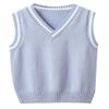 JiaYou Girls Boys Sweater Vest Unisex Cable Knit Cotton Uniform Vest(Blue,13 Years) view 1