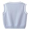 JiaYou Girls Boys Sweater Vest Unisex Cable Knit Cotton Uniform Vest(Blue,13 Years) view 2