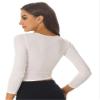 Kaerm Womens Long Sleeve Ballet Belly Dance Cardigan Wrap Top V Neck Tie Shrug Sweater Crop Top T-Shirt Tees Ivory X-Large view 4