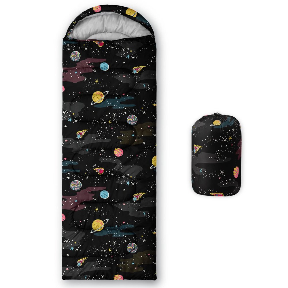 BailiPromise Star Sky Printed Camping Sleeping Bags,3 Season Warm & Cool Weather,Lightweight,Waterproof Sleeping Bags for Adults & Kids,Traveling,and Outdoors,Camping Gear Equipment,31x90inch