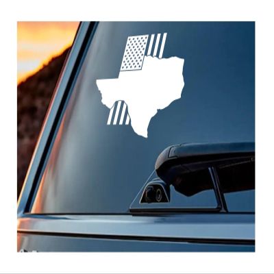 UR Impressions Vertical Texas American Flag Decal Sticker Vinyl Graphics for Cars Trucks SUV Motorcycle Windows|WHITE|6.8 x 6.5 inch|URITM039
