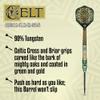 Shot! Darts Steel Tip, Celt Cernunnos (22g/23g/24g), 90% Tungsten Barrel, Front Weighted, Handcrafted Professional Dart Set & Flights Made in New Zealand, Metal Tip for Bristle Dartboard view 4