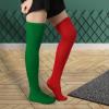 KINBOM Thigh High Socks, 25.6inch Long Soft Knee High Socks Long Stockings for Women Girls Daily Wear Festival (1 Pair, Red, Green) view 2