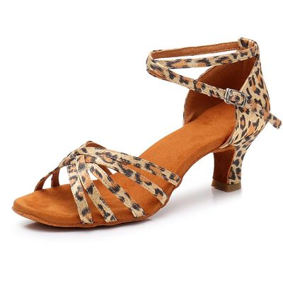 MSMAX Women's Practice Ballroom Dancing Shoes Indoor Performance Latin Dance Shoes for Woman Leopard 8 M US Women