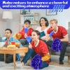 Sosation 144 Pcs Cheerleading Pom Poms Hand Clappers and Thunder Sticks Cheerleading Cheering Sticks Pompoms for Christmas Party Favors Sports Cheers Ball Dance Basketball Football Noisemakers, Blue view 4