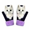 8D Cartoon Animal MittensCute Handmade Knitted Plush Animal Mittens Gloves, Full Fingers Thickening Soft Warm Mittens (red, Child) view 1