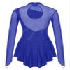 XUNZOO Women's Glitter Rhinestones Ballet Dance Leotard Dress Sheer Mesh Long Sleeves Figure Ice Skating Dance Costumes #17 X-Large view 4