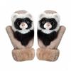 5D Cartoon Animal MittensCute Handmade Knitted Plush Animal Mittens Gloves, Full Fingers Thickening Soft Warm Mittens (red, Child) view 1