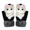 13D Cartoon Animal MittensCute Handmade Knitted Plush Animal Mittens Gloves, Full Fingers Thickening Soft Warm Mittens (red, Child) view 1