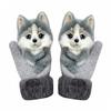 18D Cartoon Animal MittensCute Handmade Knitted Plush Animal Mittens Gloves, Full Fingers Thickening Soft Warm Mittens (red, Child) view 1