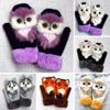 18D Cartoon Animal MittensCute Handmade Knitted Plush Animal Mittens Gloves, Full Fingers Thickening Soft Warm Mittens (red, Child) view 2