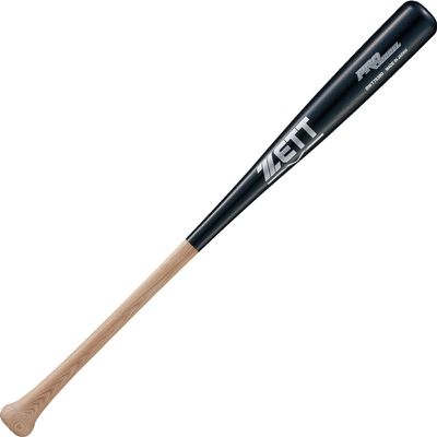 Zett BWT75380 Soft Baseball Bat, Professional Model, Wooden, 31.5 inches (80 cm), 22.9 oz (650 g), Natural x Black (1219GE), Made in Japan