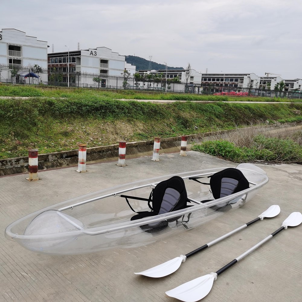 2 Seats Clear Kayak Boat | Clear Transparent Glass Kayak Canoe | See Through | Fishing, Touring, Rental,Have Fun
