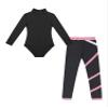 Jugaoge Girls Gymnastics Outfits Kids Dance Ballet Leotard and Stretch Leggings Set Athletic Biketard Pink 5-6 Years view 3
