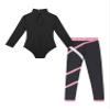 Jugaoge Girls Gymnastics Outfits Kids Dance Ballet Leotard and Stretch Leggings Set Athletic Biketard Pink 5-6 Years view 4