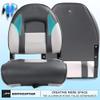 NORTHCAPTAIN Deluxe A Pair of Marine High Back Folding Fishing Boat Seat,Stainless Steel Screws Included,Charcoal/Light Grey(2 Seats) view 2