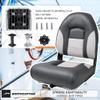 NORTHCAPTAIN Deluxe A Pair of Marine High Back Folding Fishing Boat Seat,Stainless Steel Screws Included,Charcoal/Light Grey(2 Seats) view 4