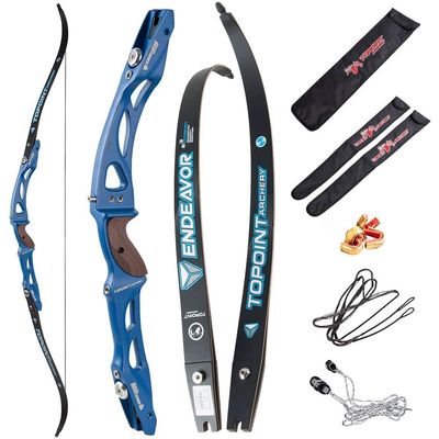 66/68/70 Inch ILF Recurve Bow 18-95lbs Takedown Recurve Bow ILF Bow Riser and Limbs Aluminum Riser Right Handed Bow for Athletic Competition