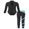 dPois Kids Girls Gymnastics Turtleneck Leotard with Athletic Leggings 2 Pieces Set Dance Ballet Dancewear Green 11-12 Years view 2