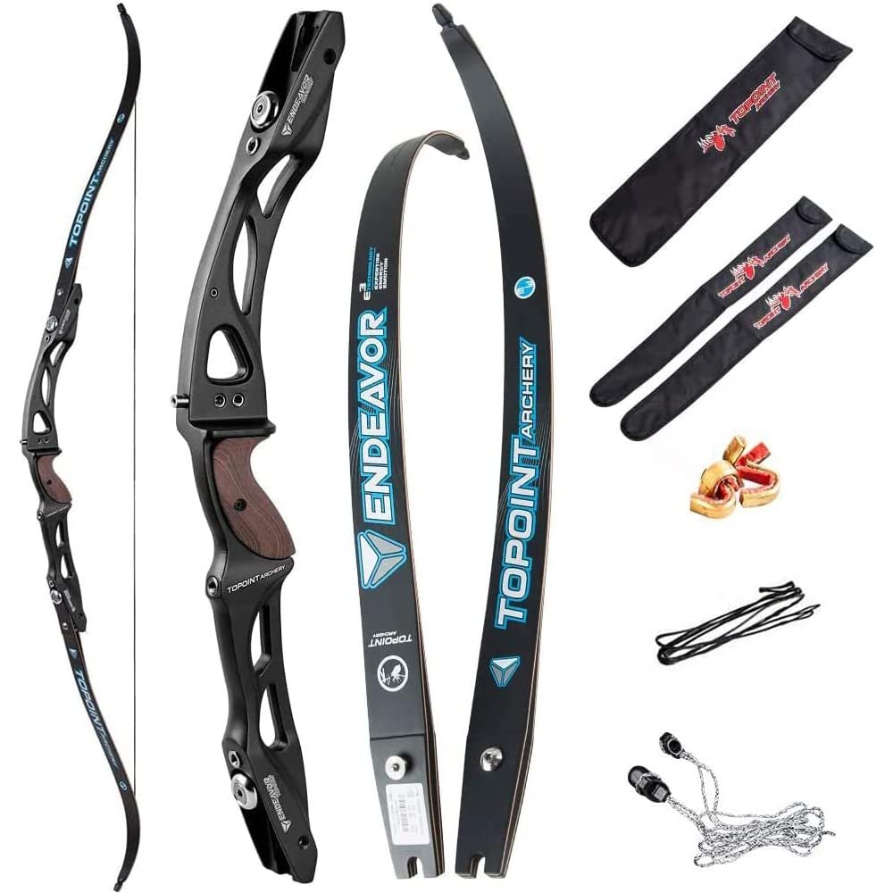 66/68/70 Inch ILF Recurve Bow 18-61lbs Takedown Recurve Bow ILF Bow Riser and Limbs Aluminum Riser Right Handed Bow for Athletic Competition