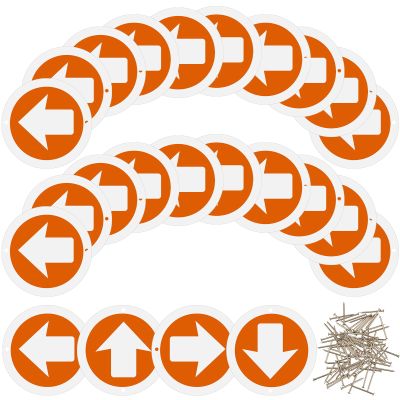 Amylove Reflective Trail Markers Bright Trail Signs Lightweight Glow Trail Arrows Markers for Tree Marking Reflector Camping Hunting Hiking and More, Orange (24 Pcs)