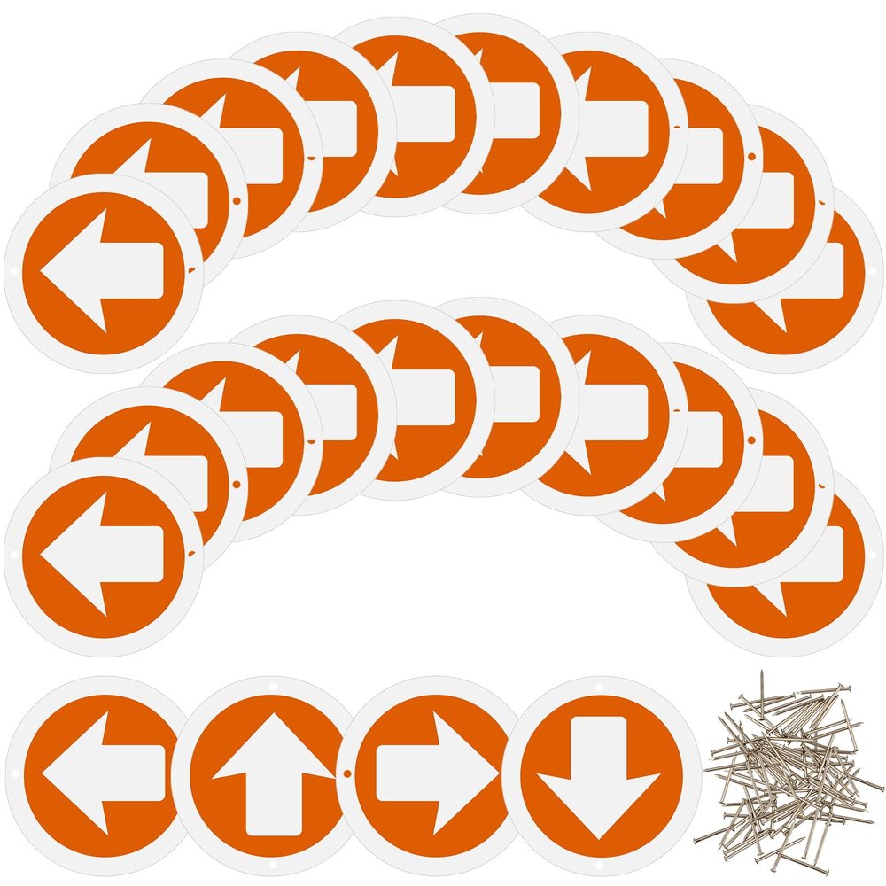 Amylove Reflective Trail Markers Bright Trail Signs Lightweight Glow Trail Arrows Markers for Tree Marking Reflector Camping Hunting Hiking and More, Orange (24 Pcs)