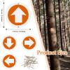 Amylove Reflective Trail Markers Bright Trail Signs Lightweight Glow Trail Arrows Markers for Tree Marking Reflector Camping Hunting Hiking and More, Orange (24 Pcs) view 2