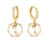 ABDOT Gold Dainty Birth Flower Earrings 14K Gold Plated Floral Iris Huggie Hoop Earrings for Women Wildflower Valentines Day view 1
