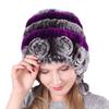 Queenbox Faux Rex Rabbit Fur Knit Hat with Pom Warm Winter Furry Women Ski Beanie Cap, 16 view 1