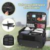 GOBUROS Golf Trunk Organizer Storage with Separate Compartment for 2 Pair Shoes Up to US Mens 16, Golf Car Locker Organizer for Balls, Tees, Clothes, Gloves, Accessories, Black view 2