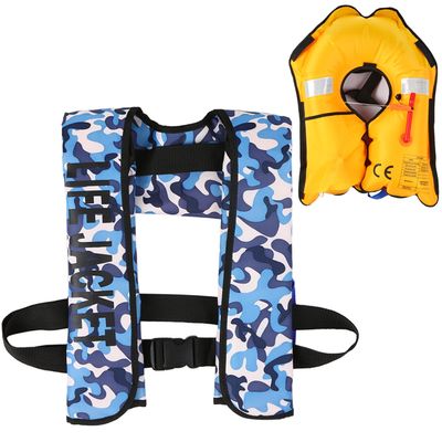Adult Automatic Water Sports Vest for Boating Fishing Kayaking Paddling (Blue Camouflage)