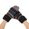Women Knitted Mittens Girl Cashmere Stripe Gloves Winter Mitten Full Finger Hand Warmer Handwear Outdoor Xmas Mitts view 2