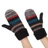 Women Knitted Mittens Girl Cashmere Stripe Gloves Winter Mitten Full Finger Hand Warmer Handwear Outdoor Xmas Mitts view 3